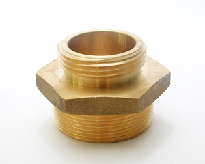 Brass Double Male Hex Nipple, Male to Male Threads